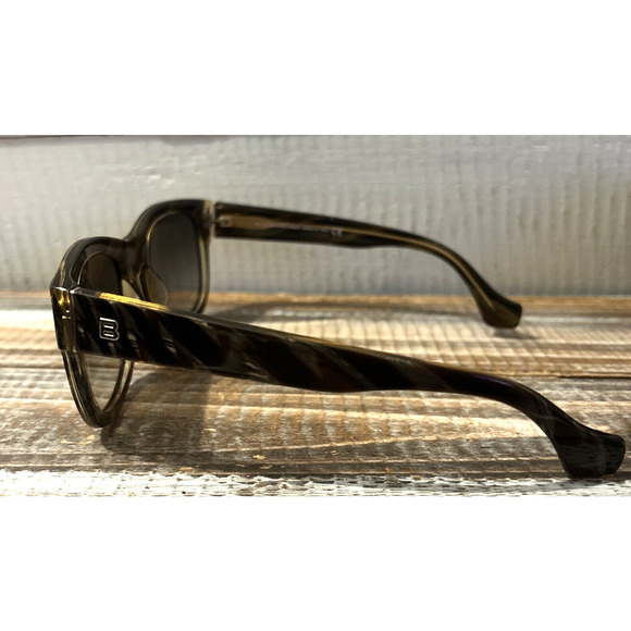 Balenciaga Sunglasses BA 69 62B Brown Horn / Gradient Smoke Made In Italy - Picture 3 of 11